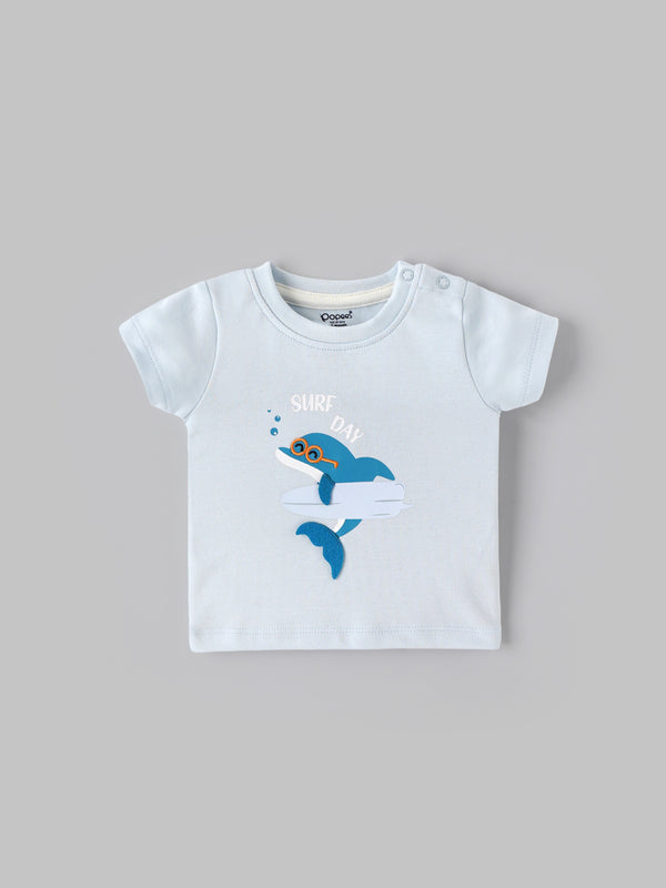 Popees Comfy & Cute  Printed Top & Bottom Set(0–9 Months) for Baby Boys