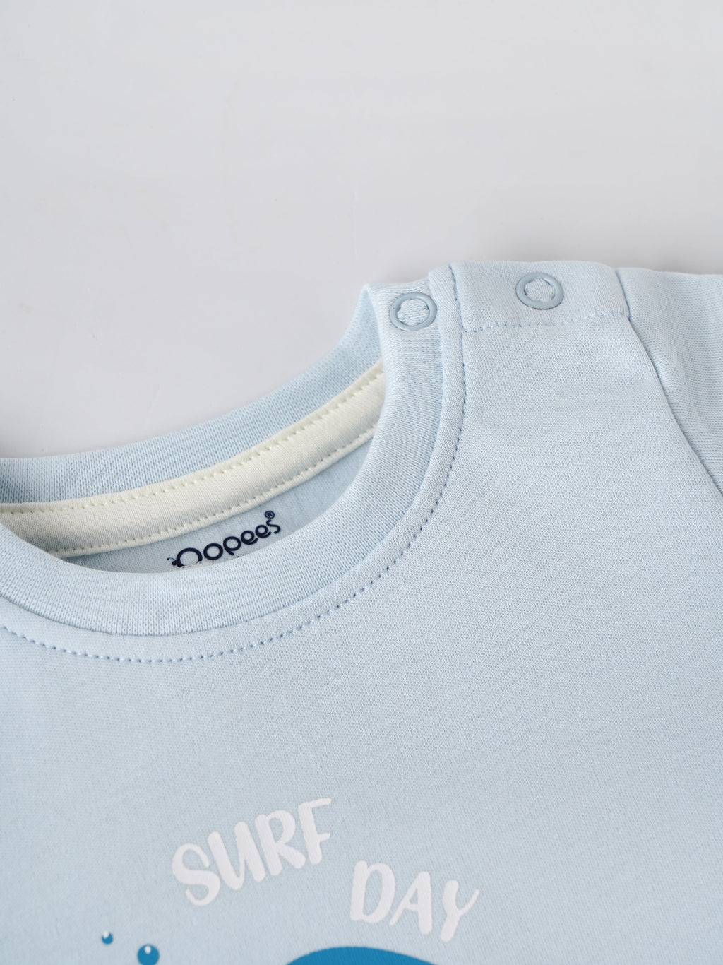 Popees Baby Boys T-Shirt and Shorts Set| Light Blue & Navy| Newborn-12 Months