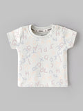 Popees Baby Boys Alphabet Print Cotton T-Shirt | Half Sleeve Round Neck Tee for Newborns & Infants | 0-9 Months