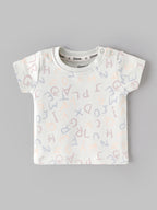 Popees Baby Boys Alphabet Print Cotton T-Shirt | Half Sleeve Round Neck Tee for Newborns & Infants | 0-9 Months