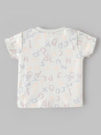 Popees Baby Boys Alphabet Print Cotton T-Shirt | Half Sleeve Round Neck Tee for Newborns & Infants | 0-9 Months
