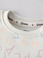 Popees Baby Boys Alphabet Print Cotton T-Shirt | Half Sleeve Round Neck Tee for Newborns & Infants | 0-9 Months