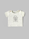 Popees Baby Boys Cotton Printed T-Shirt with Shoulder Buttons| 0-9 Months