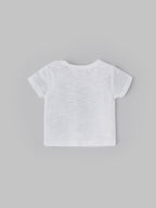 Popees Baby Boys Short Sleeves Cotton T-Shirt| White| 0-9 Months