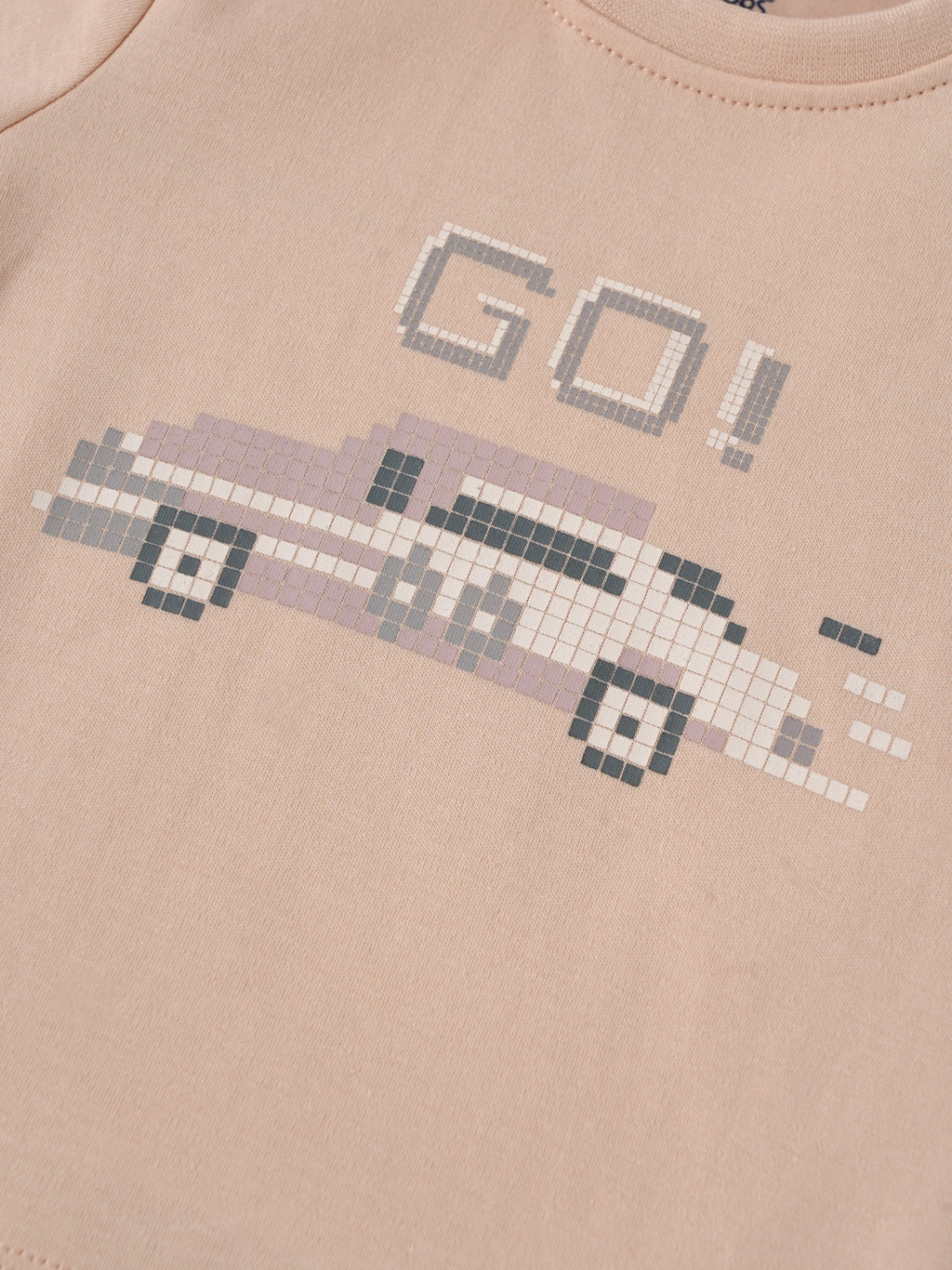 Popees Baby Boys Peach “GO!” Printed T-Shirt| Newborn to 9 Months
