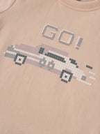 Popees Baby Boys Peach “GO!” Printed T-Shirt| Newborn to 9 Months