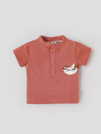 Popees Baby Boys Soft & Stylish Half Sleeve Henley T-Shirt |Vehicle Print| NB -9 months