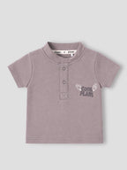Popees Baby Boys Soft & Stylish T-Shirt | Cute Half Sleeve T-Shirt with “Cool Plans” Graphic & Button Front | Comfortable Casual Wear | 0-9 month