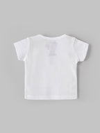 Popees Baby Boys Printed T-Shirt| Newborn–9 Months |Soft Cotton, White