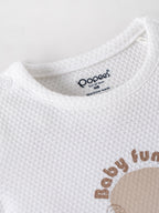 Popees Baby Boys Printed T-Shirt| Newborn–9 Months |Soft Cotton, White