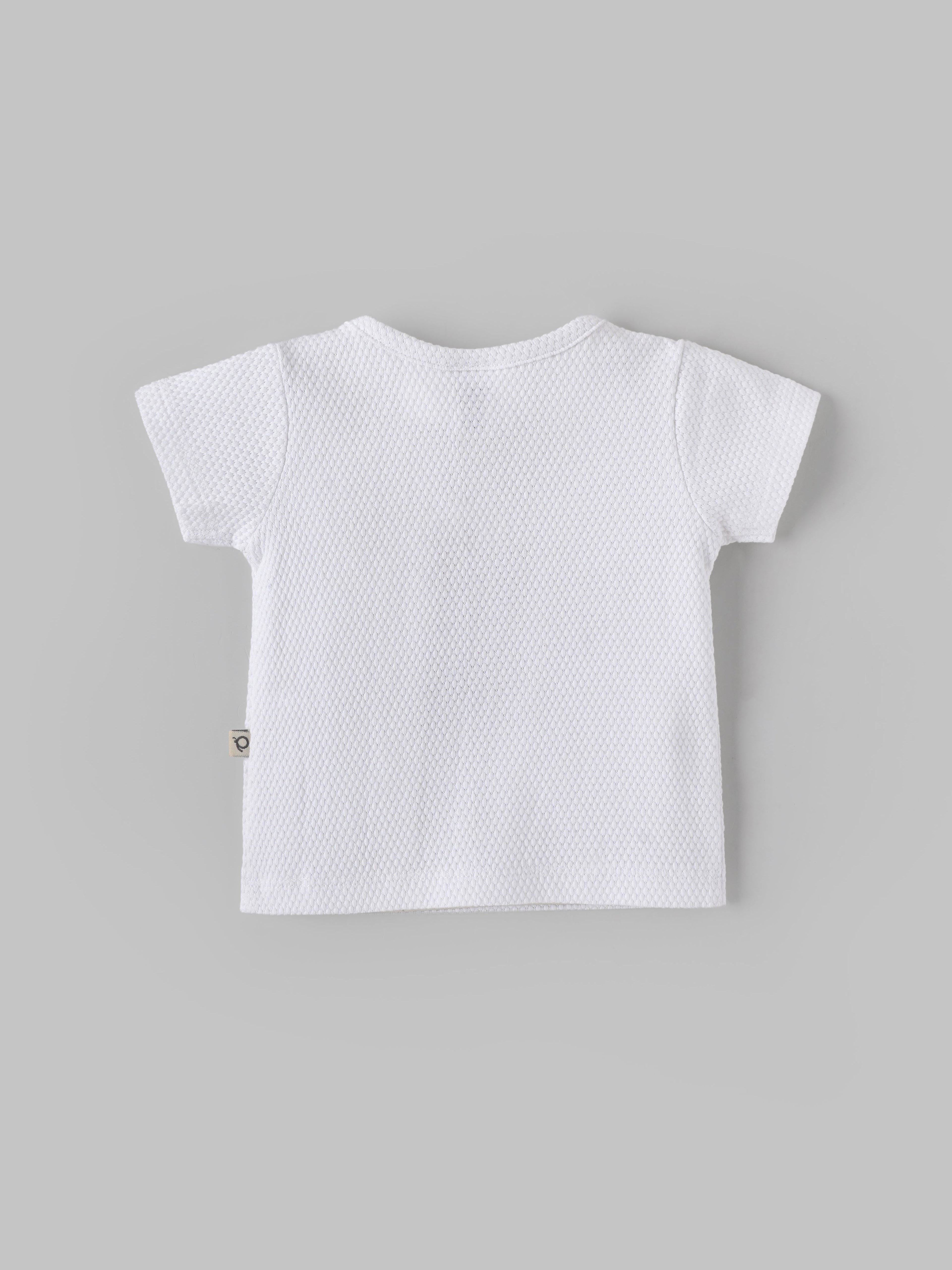 Popees Baby Boys White “Little Sprout” T-Shirt| Newborn to 9 Months