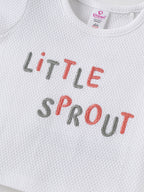 Popees Baby Boys White “Little Sprout” T-Shirt| Newborn to 9 Months