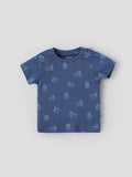 Popees Boys Cotton Shirt with Vertical Stripes| Blue & Beige| Newborn to 9 Months