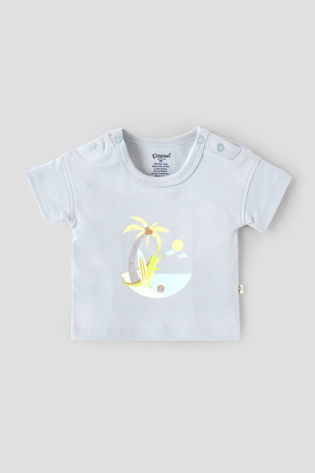 Popees Baby Boys Cotton Printed T-Shirt|Half Sleeve Round Neck Graphic Tee, Soft Breathable Casual Wear| Newborn–9 Months