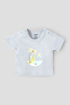 Popees Baby Boys Cotton Printed T-Shirt|Half Sleeve Round Neck Graphic Tee, Soft Breathable Casual Wear| Newborn–9 Months