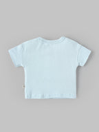 Popees Baby Boys Ribbed Cotton T-Shirt(0-9 Months) | Soft, Breathable & Comfortable Daily Wear