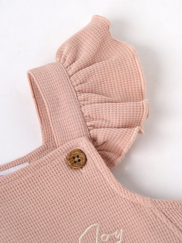 Popees Baby Girls Cotton Sleeveless Bodysuit| Peach| Newborn To 9 Months