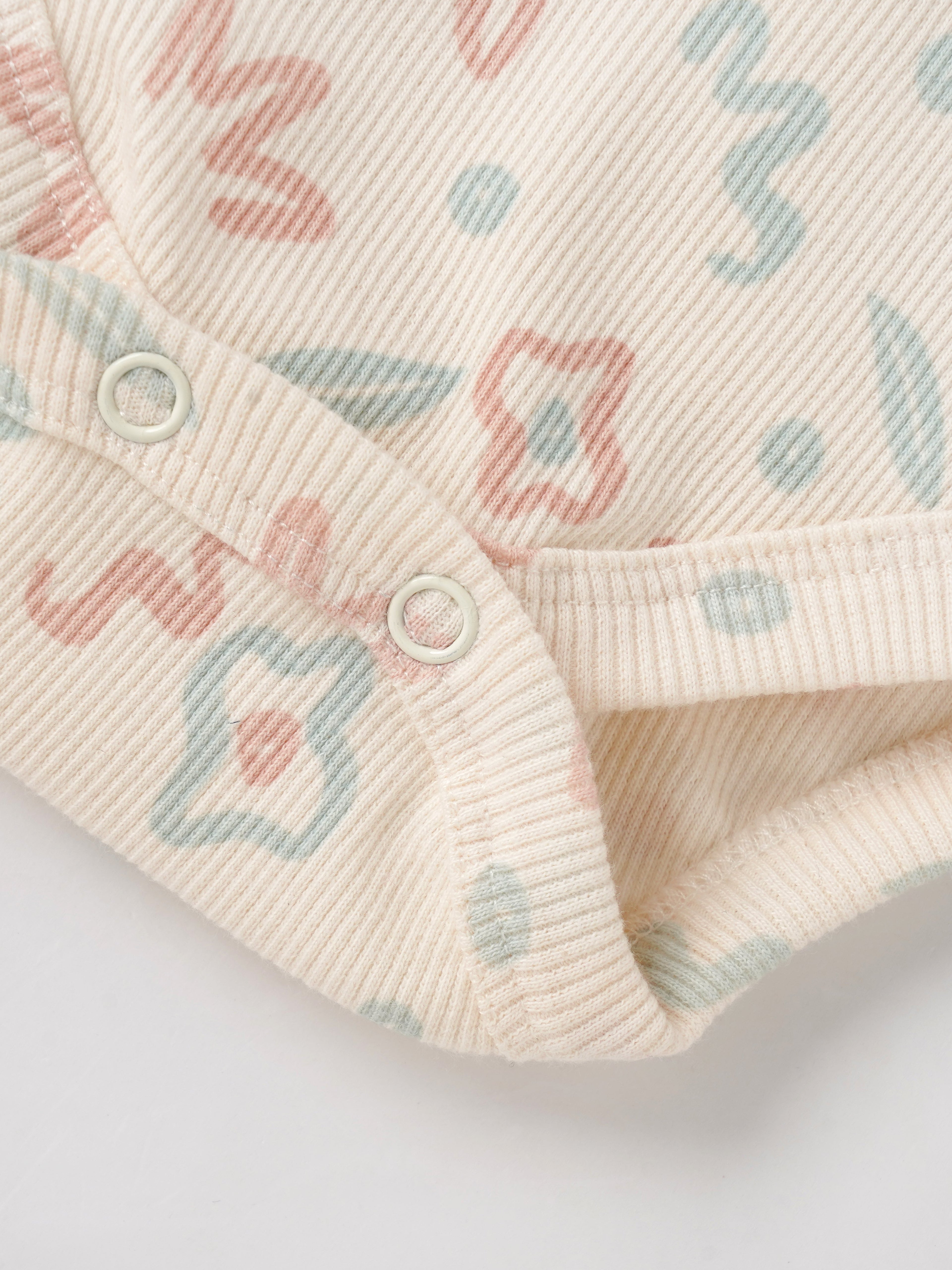 Popees Baby Floral Print Cotton Bodysuit |Soft Short Sleeve Onesie for Tiny Baby, Newborn to 6 Months