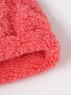 Popees Infant Girls Faux Fur Winter Beanie Cap| Coral Pink| 0-6 Months