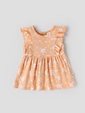 Popees Baby Girls Soft & Comfortable All Over Bunny Print Dress| 0-9 Months