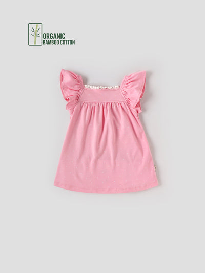 Popees Girls Sleeveless Dress (0-9 Months) Made of Organic Bamboo Cotton Fabric