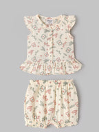 Popees Baby Girls 5-Piece Floral Cotton Gift Set |0–1M & 3–6M