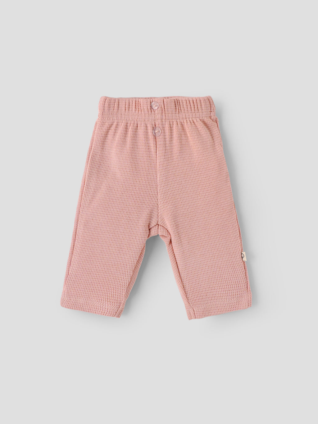 Popees Baby Girls Waffle Knit Cotton Pants with Elastic Waistband (NB to 9 Months)
