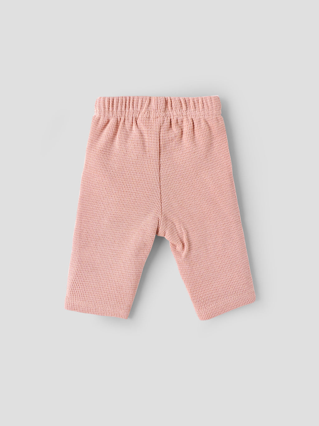 Popees Baby Girls Waffle Knit Cotton Pants with Elastic Waistband (NB to 9 Months)