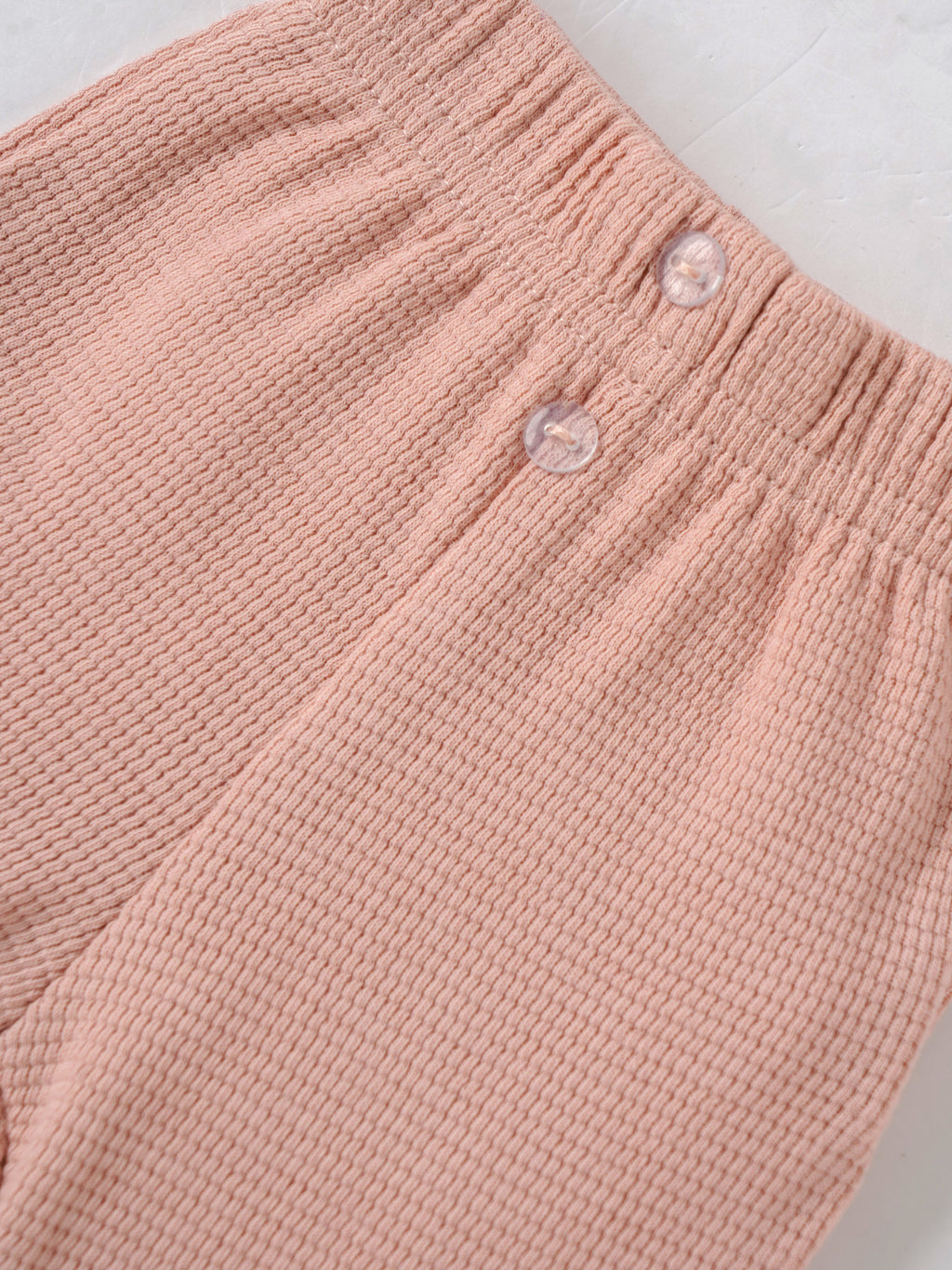 Popees Baby Girls Waffle Knit Cotton Pants with Elastic Waistband (NB to 9 Months)