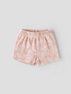 Popees Baby Girls Ribbed Cotton Printed Shorts |Peach, Elastic Waist, Size NB to 9M