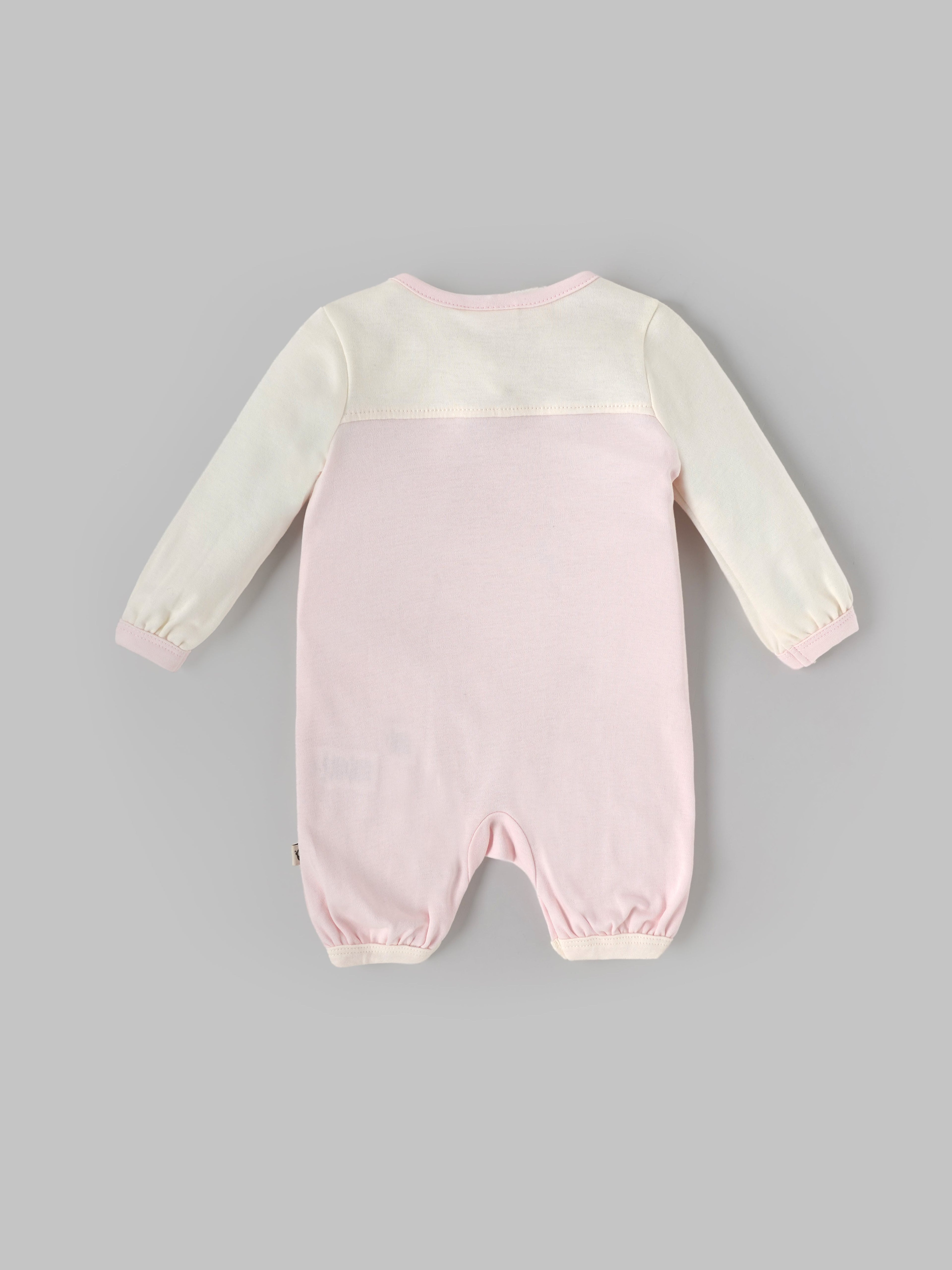 Popees Baby Girls Pink Cotton Romper| Tiny Baby, Newborn to 6 Months