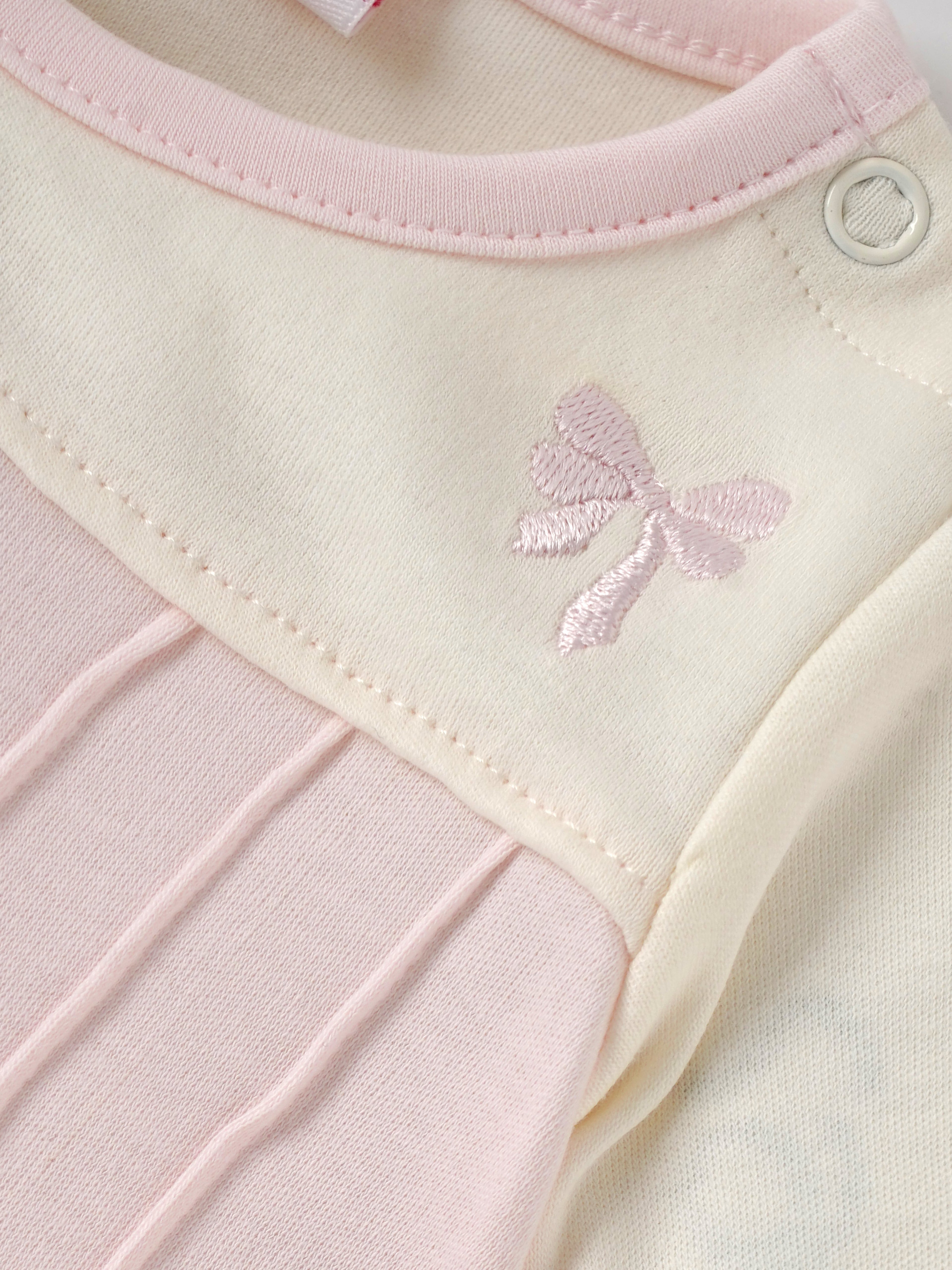Popees Baby Girls Pink Cotton Romper| Tiny Baby, Newborn to 6 Months