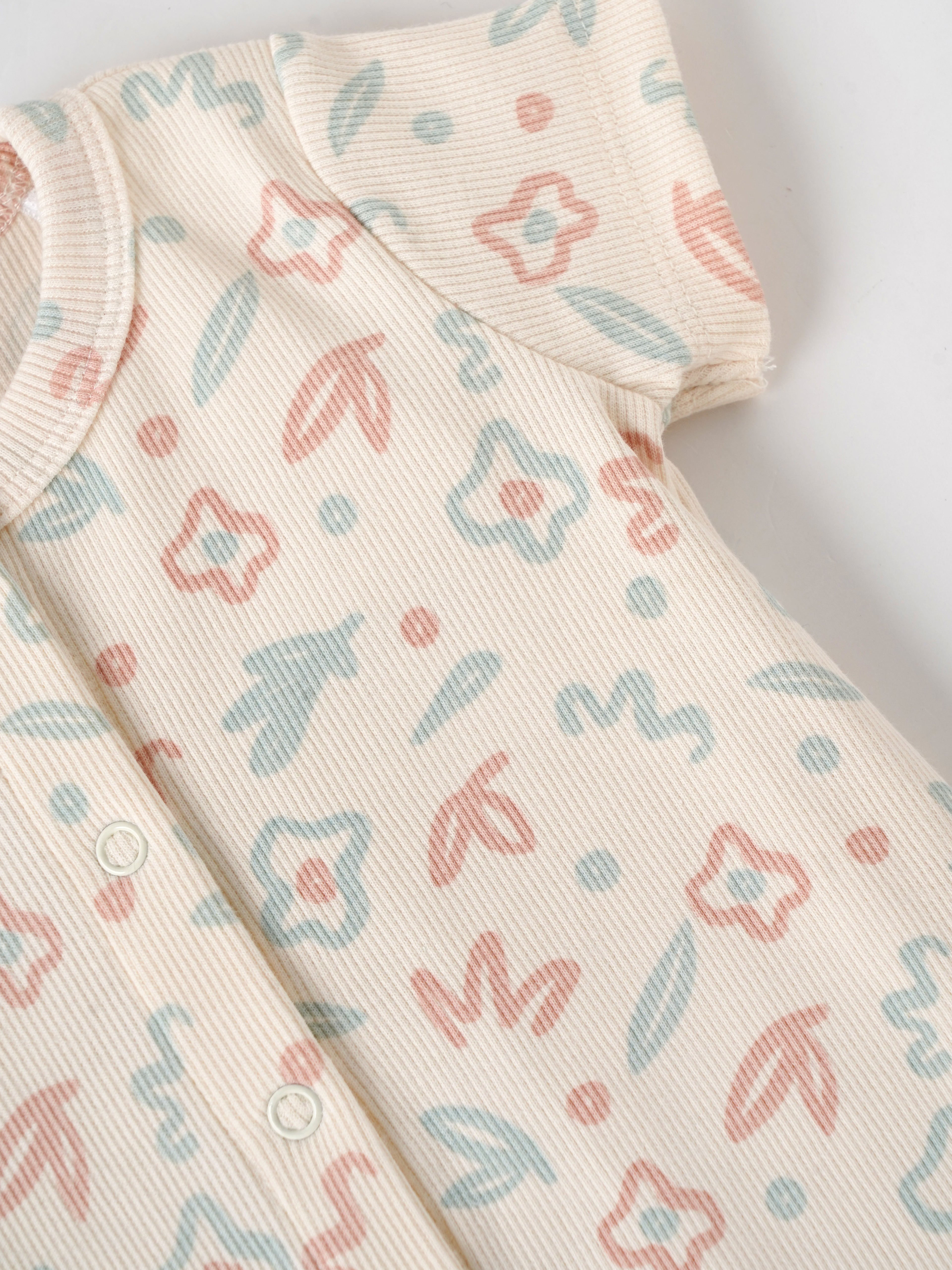 Popees Baby Girls Printed Cotton Romper |Tiny Baby, Newborn to 6 Months
