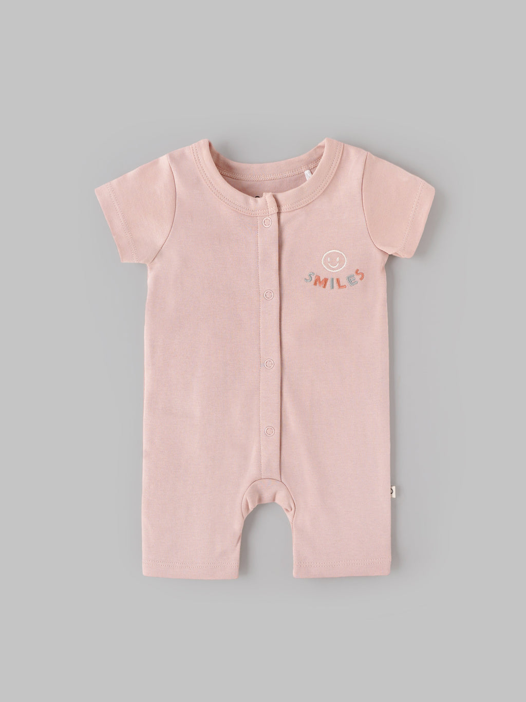 Popees Baby Girls Cotton Short Sleeve Romper| Peach| Tiny Baby, Newborn To 6 Months