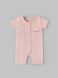 Popees Baby Girls Cotton Short Sleeve Romper| Peach| Tiny Baby, Newborn To 6 Months