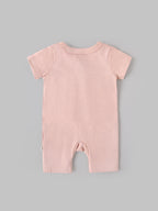 Popees Baby Girls Cotton Short Sleeve Romper| Peach| Tiny Baby, Newborn To 6 Months