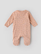 Popees Baby Girls Soft & Comfy Full Sleeve Floral Printed Ribbed Footed Romper | NB – 6 Months