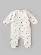Popees Baby Girls Soft Floral Printed Full Sleeve Sleep Suit | Comfortable Cotton-Feel Baby Sleep Suit with Front Button Closure | Cute Everyday Wear | 0–6 Months