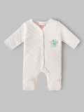 Popees Baby Girls Cotton Quilted Full Sleeve Sleepsuit |Soft Snap Button Nightwear (Tiny Baby, Newborn to 6 Months)