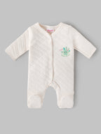 Popees Baby Girls Cotton Quilted Full Sleeve Sleepsuit |Soft Snap Button Nightwear (Tiny Baby, Newborn to 6 Months)