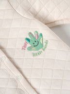 Popees Baby Girls Cotton Quilted Full Sleeve Sleepsuit |Soft Snap Button Nightwear (Tiny Baby, Newborn to 6 Months)
