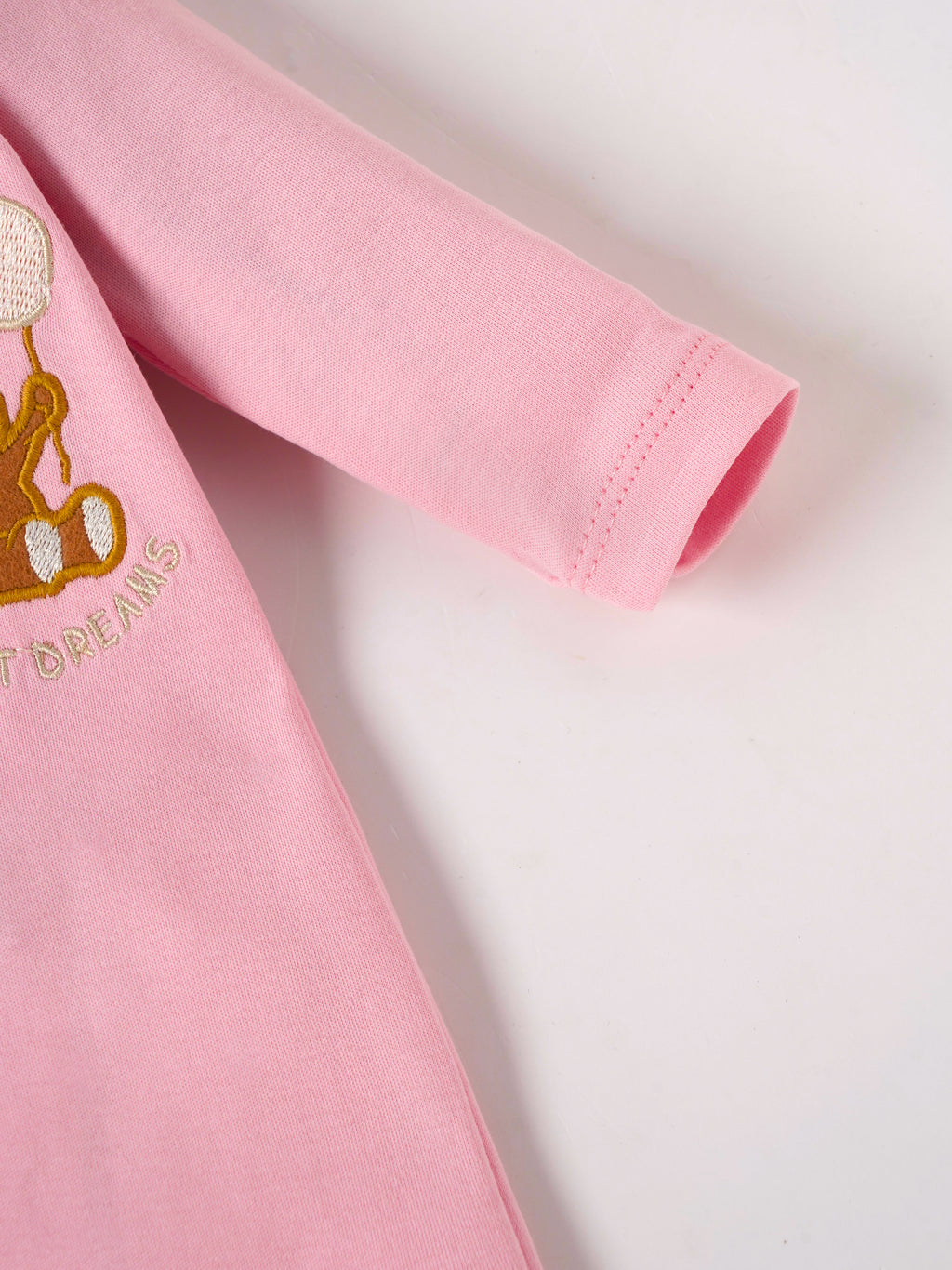 Popees Baby Girls Pink Cotton Footed Sleepsuit (Tiny Baby, Newborn–6 Months)