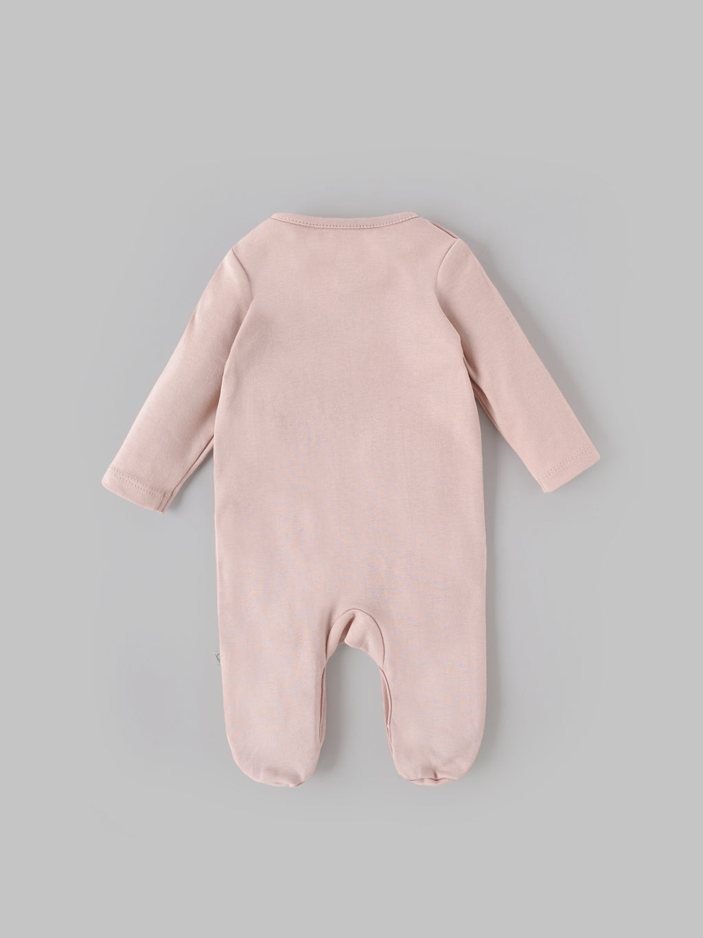 Popees Baby Girls Cotton Footed Sleepsuit, Full Sleeve Pink Baby Grow with Snap Buttons |Tiny Baby, Newborn to 6 Months