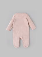 Popees Baby Girls Cotton Footed Sleepsuit, Full Sleeve Pink Baby Grow with Snap Buttons |Tiny Baby, Newborn to 6 Months
