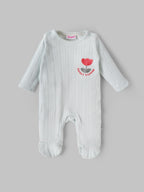 Popees Baby Girls Mint “Sweet Flower” Sleepsuit | Tiny Baby, Newborn–6 Months