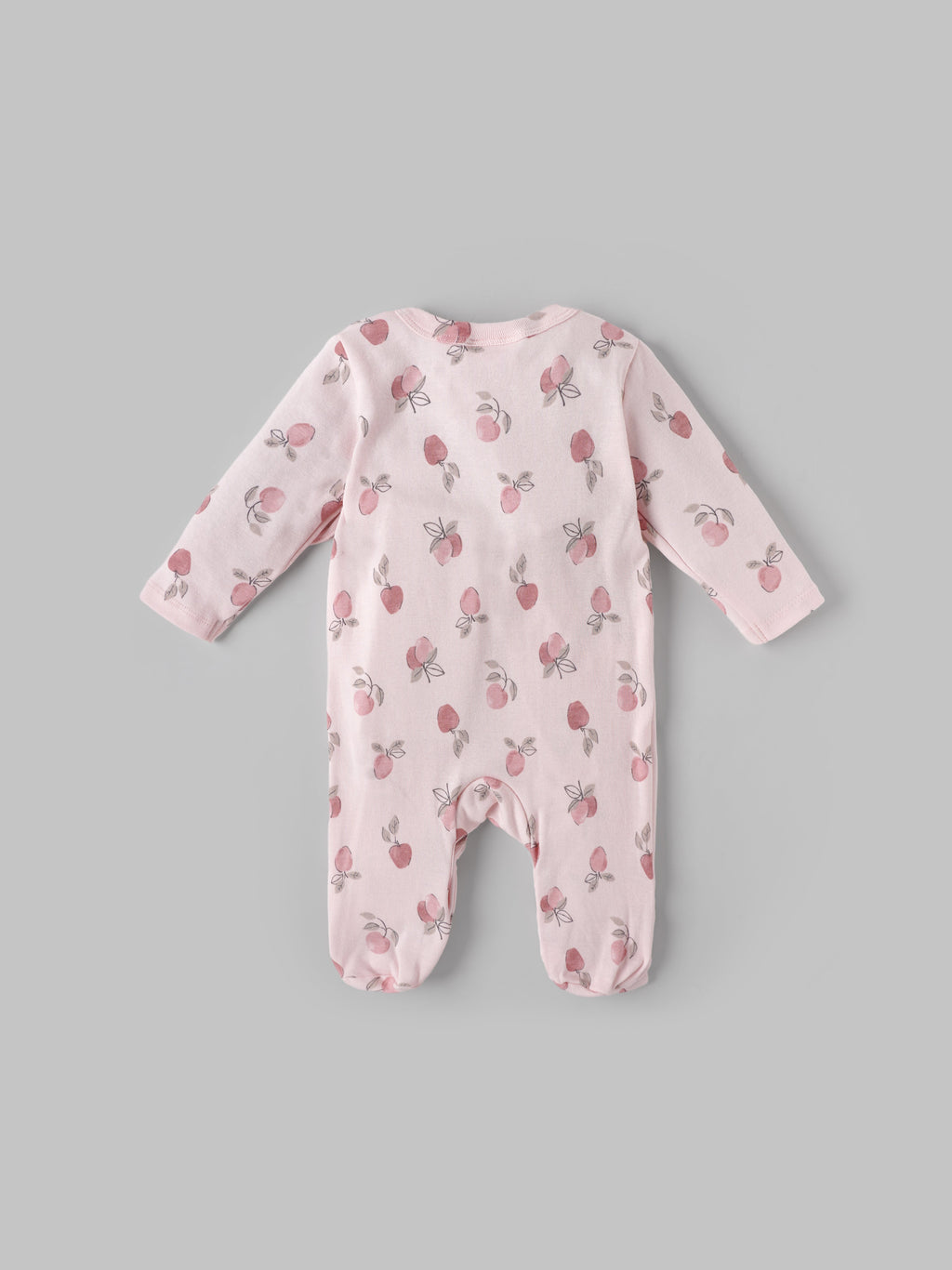 Popees Baby Girls Floral Print Full Sleeve Cotton Sleepsuit with Side Tie| Pink| Newborn to 6 Months