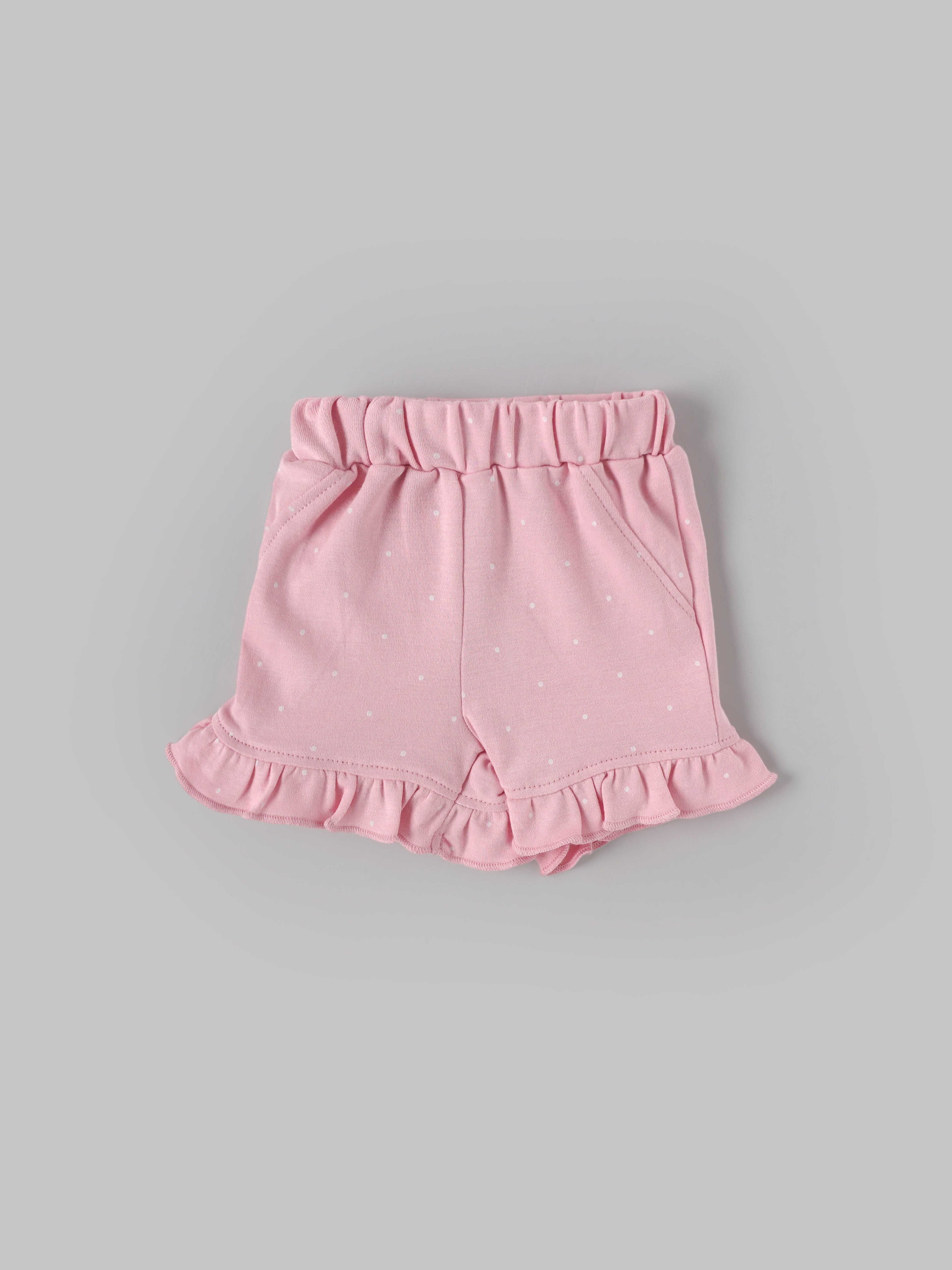 Popees Baby Girls Polka Dot Top & Shorts Set| Tiny Baby, New Born – 9 Months
