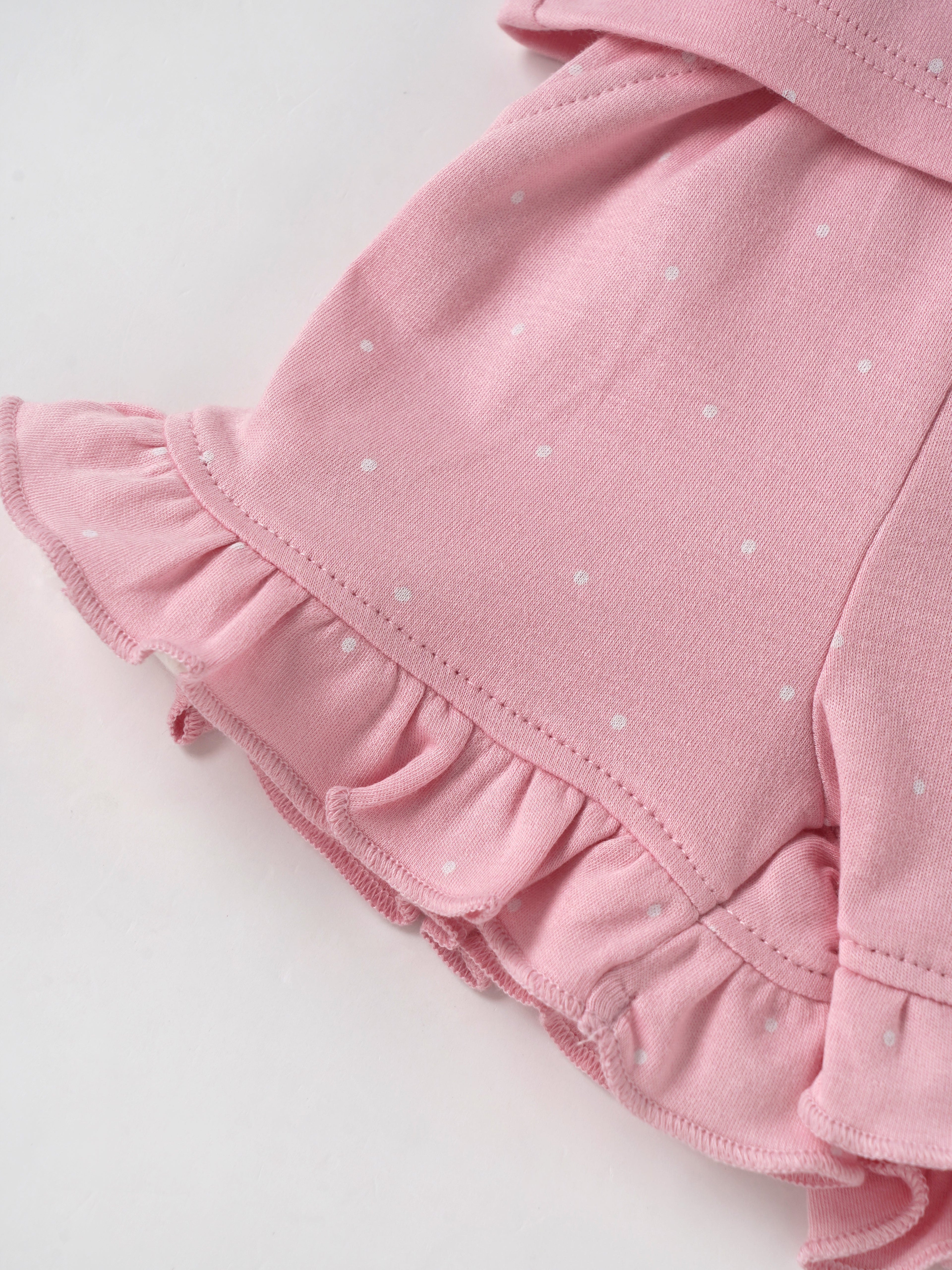 Popees Baby Girls Polka Dot Top & Shorts Set| Tiny Baby, New Born – 9 Months