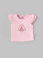 Popees Baby Girls Top & Shorts Set| Newborn–9 Months| Pink Printed Cotton Summer Outfit
