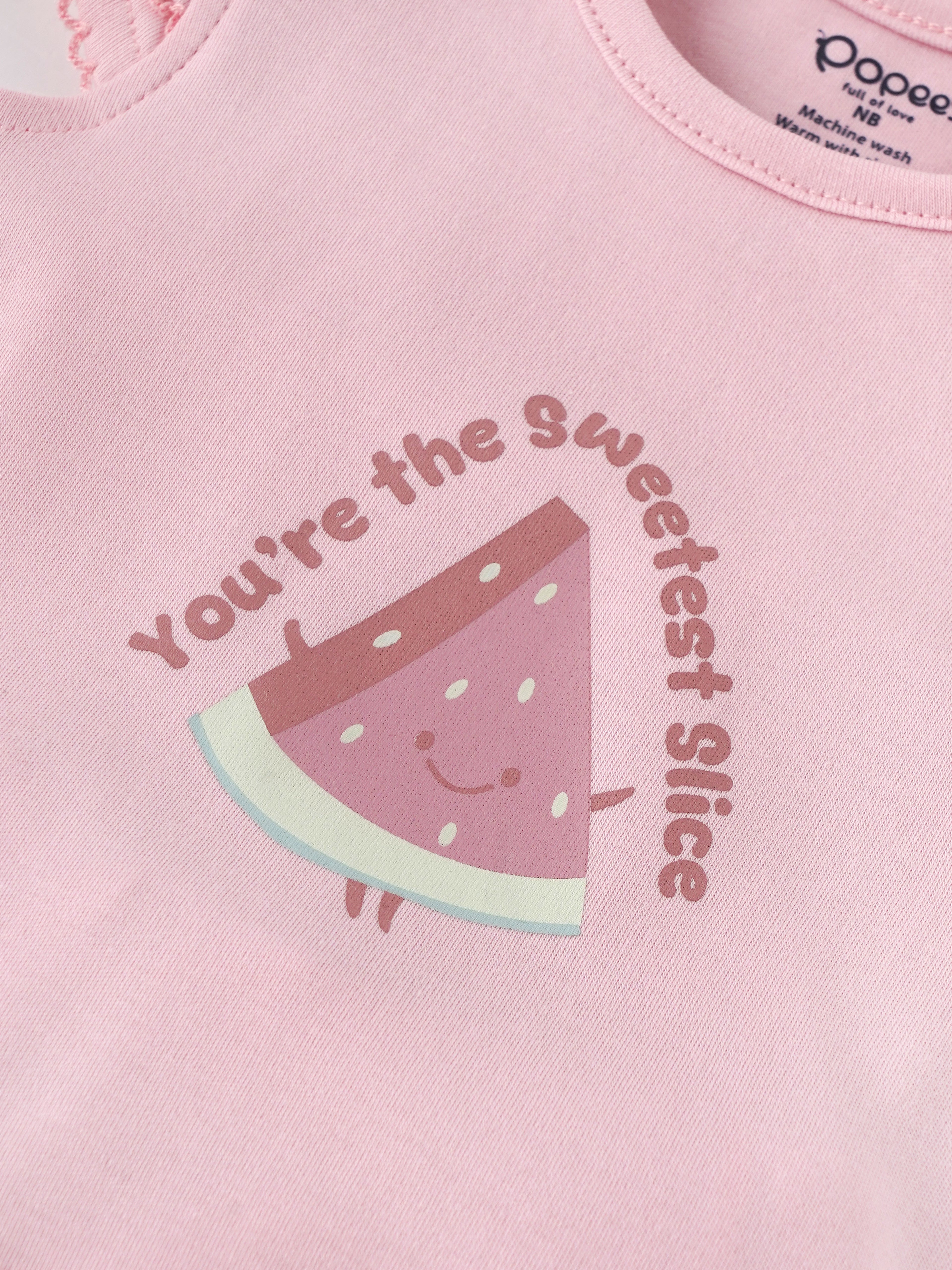 Popees Baby Girls Top & Shorts Set| Newborn–9 Months| Pink Printed Cotton Summer Outfit